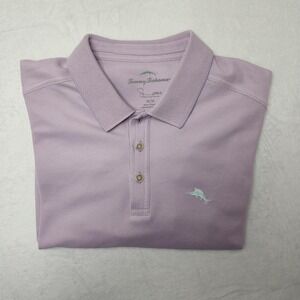 Tommy Bahama Polo Shirt Mens Medium Lavender Purple Emfielder Golf Work Supima